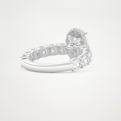 Oval Pave & Hidden Halo Lab Grown Diamond Engagement Ring