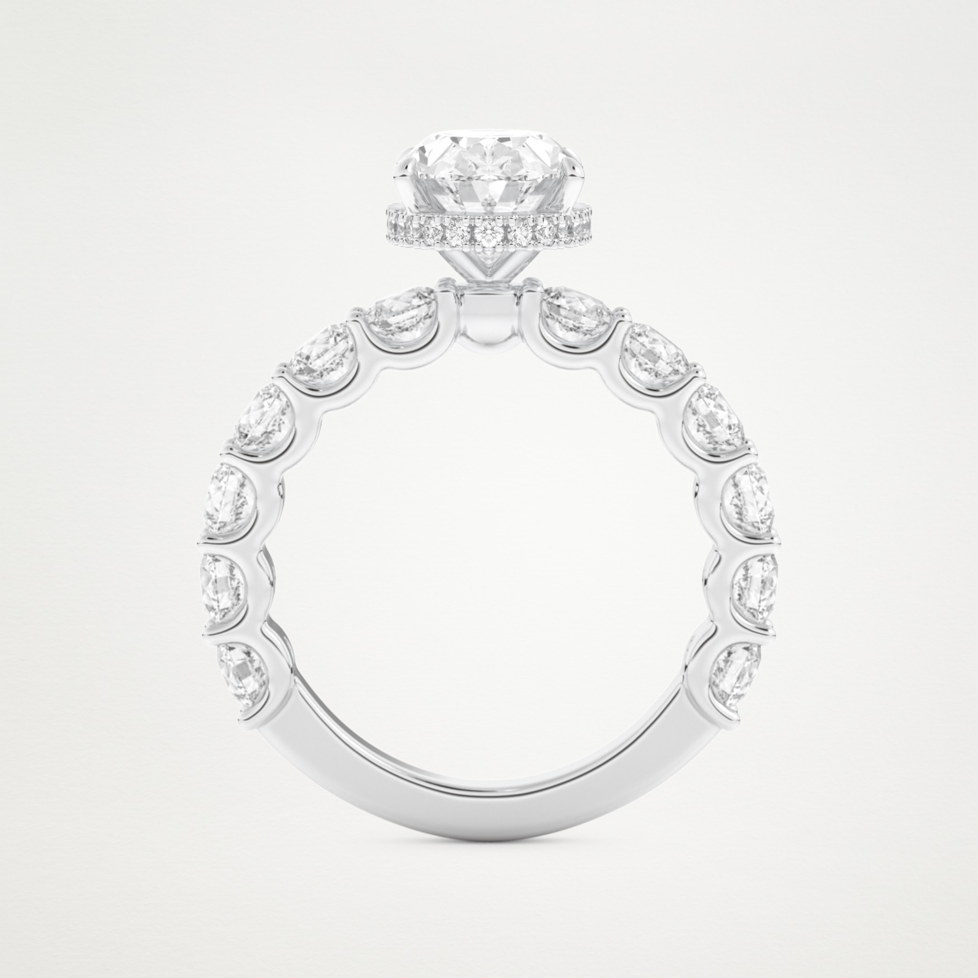 Oval Pave & Hidden Halo Lab Grown Diamond Engagement Ring
