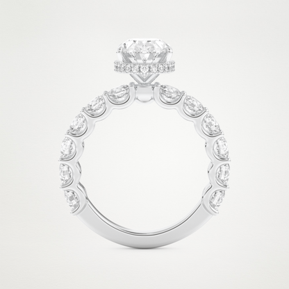 Oval Pave & Hidden Halo Lab Grown Diamond Engagement Ring