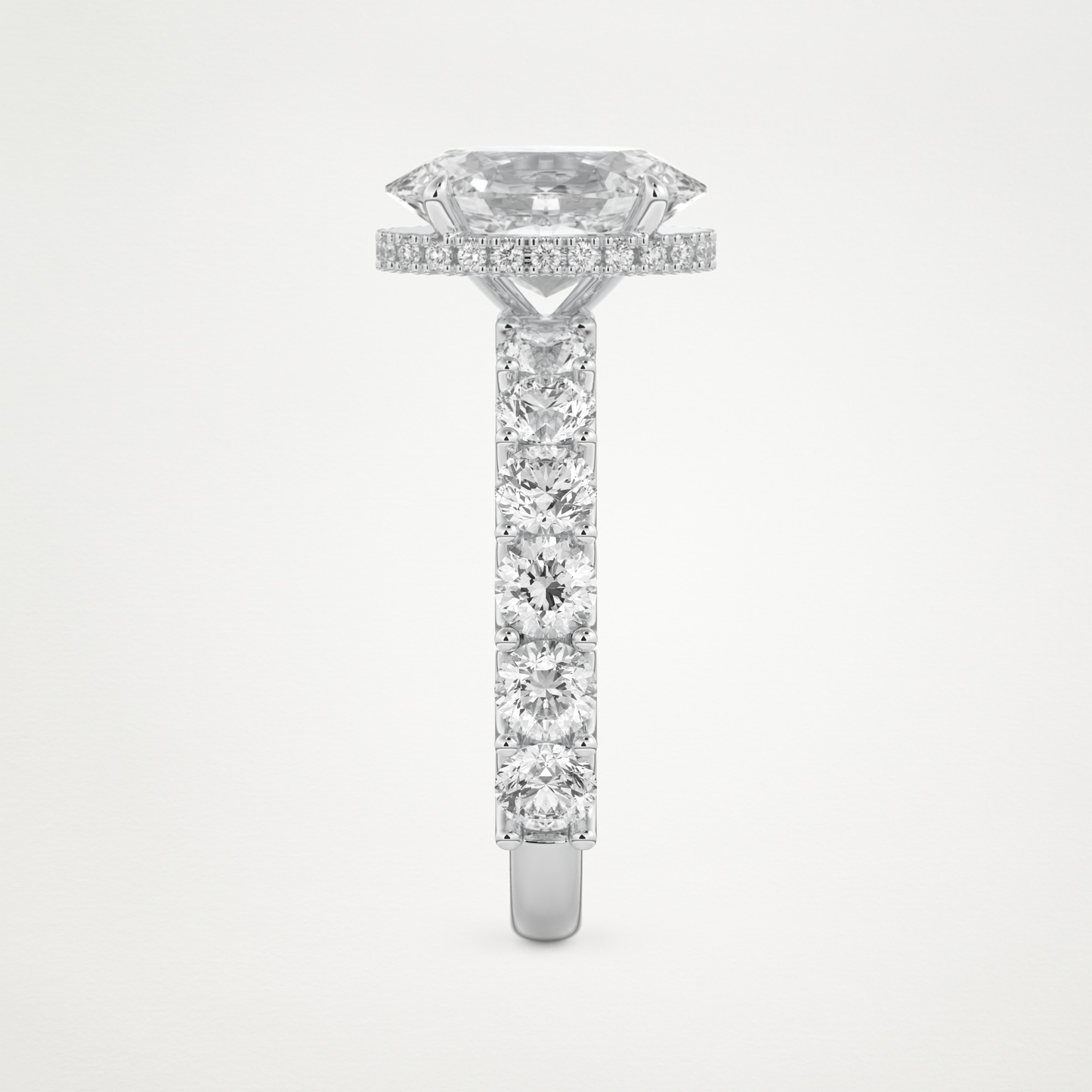 Oval Pave & Hidden Halo Lab Grown Diamond Engagement Ring
