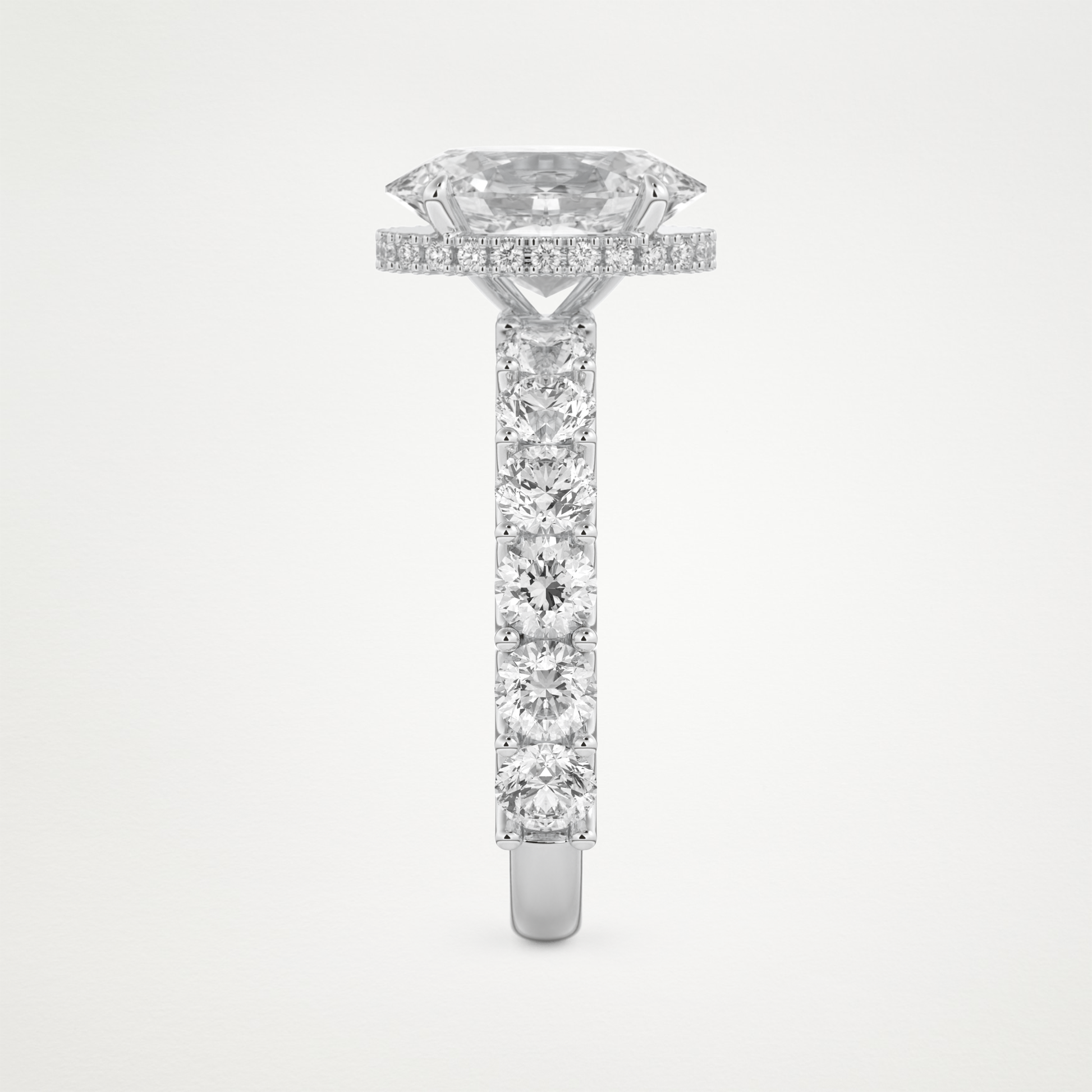 Oval Pave & Hidden Halo Lab Grown Diamond Engagement Ring
