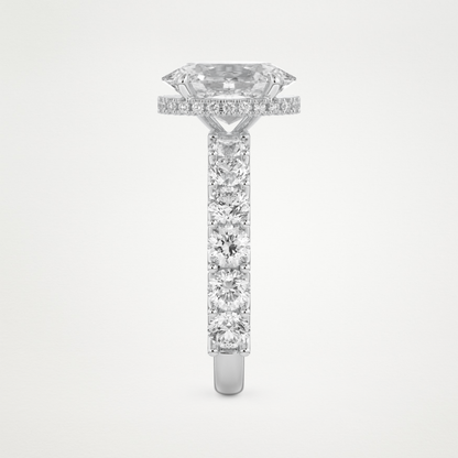 Oval Pave & Hidden Halo Lab Grown Diamond Engagement Ring