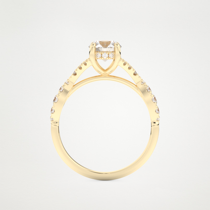 Round Pave & Split Shank Lab Grown Diamond Engagement Ring