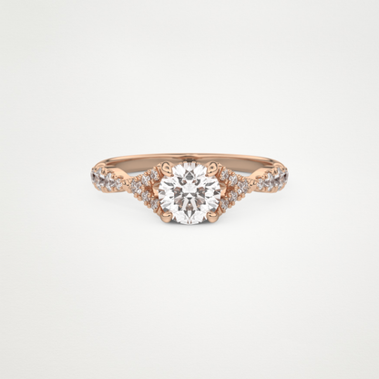 Round Pave & Split Shank Lab Grown Diamond Engagement Ring