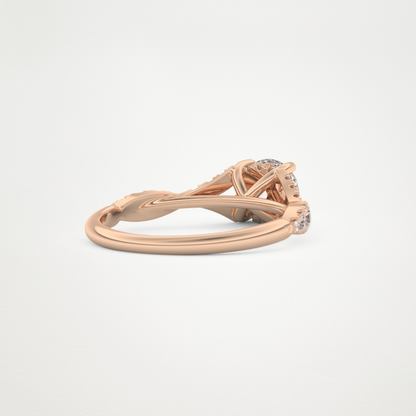 Round Pave & Split Shank Lab Grown Diamond Engagement Ring