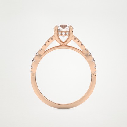 Round Pave & Split Shank Lab Grown Diamond Engagement Ring