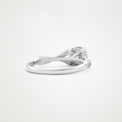 Round Pave & Split Shank Lab Grown Diamond Engagement Ring