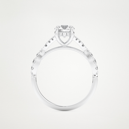 Round Pave & Split Shank Lab Grown Diamond Engagement Ring