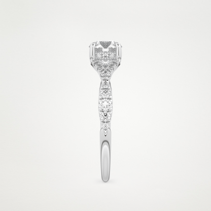 Round Pave & Split Shank Lab Grown Diamond Engagement Ring
