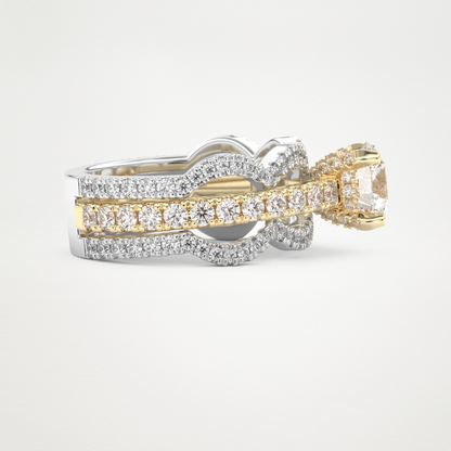 Round Triple Pave Lab Grown Diamond Engagement Ring