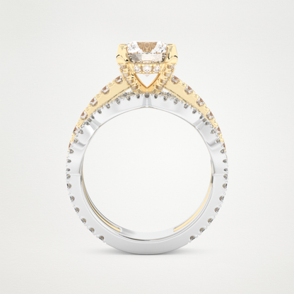 Round Triple Pave Lab Grown Diamond Engagement Ring