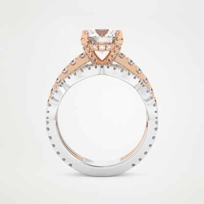 Round Triple Pave Lab Grown Diamond Engagement Ring