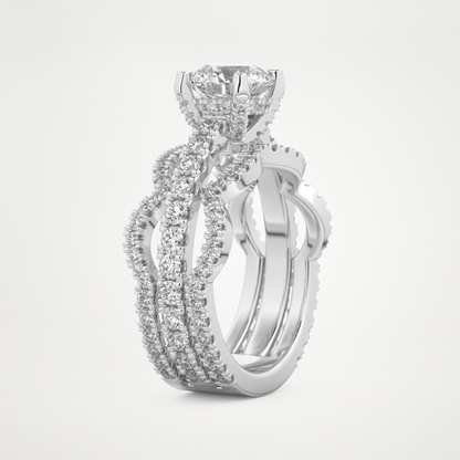 Round Triple Pave Lab Grown Diamond Engagement Ring