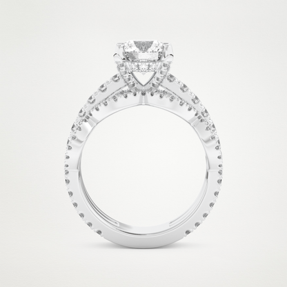 Round Triple Pave Lab Grown Diamond Engagement Ring
