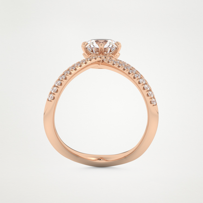 Round Double Curved Shank Lab Grown Diamond Engagement Ring