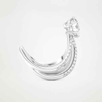 Round Double Curved Shank Lab Grown Diamond Engagement Ring