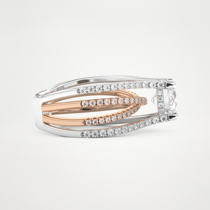 Round Split Shank Pave Lab Grown Diamond Engagement Ring