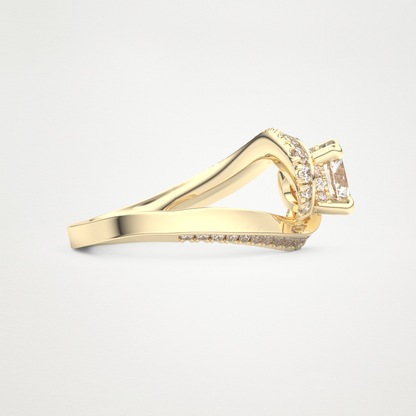 Round Swirl Pave Lab Grown Diamond Engagement Ring