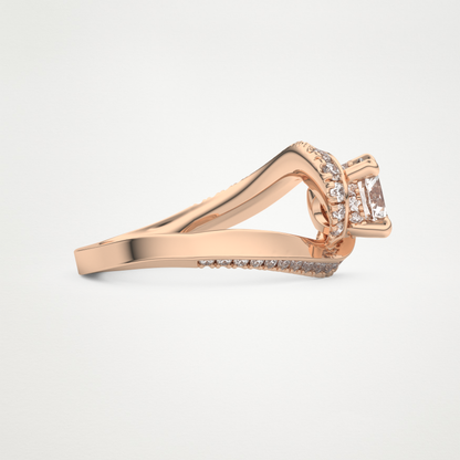 Round Swirl Pave Lab Grown Diamond Engagement Ring