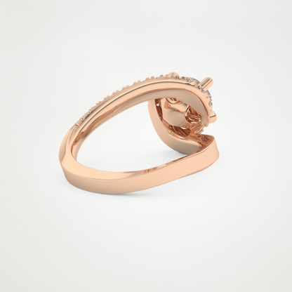 Round Swirl Pave Lab Grown Diamond Engagement Ring