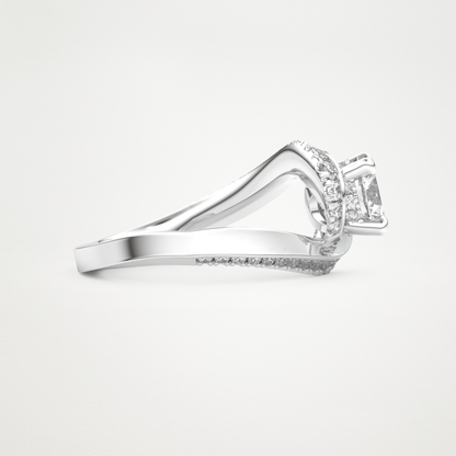 Round Swirl Pave Lab Grown Diamond Engagement Ring