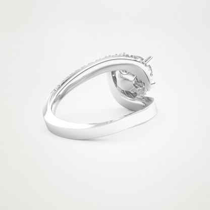 Round Swirl Pave Lab Grown Diamond Engagement Ring