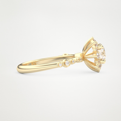 Round Cluster Lab Grown Diamond Engagement Ring