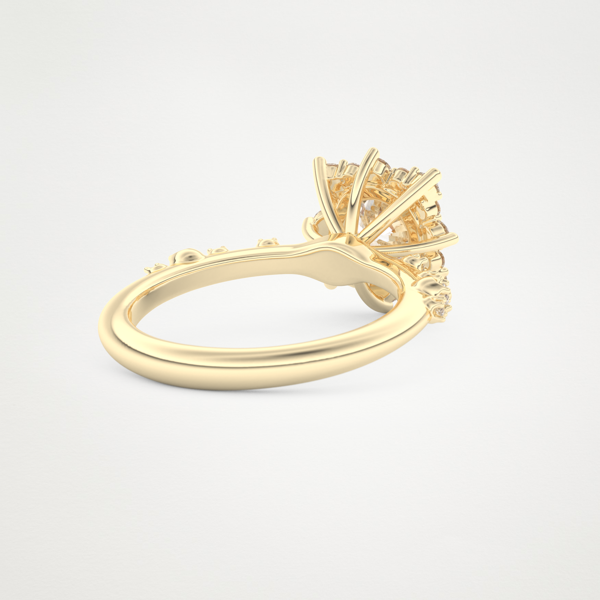 Round Cluster Lab Grown Diamond Engagement Ring