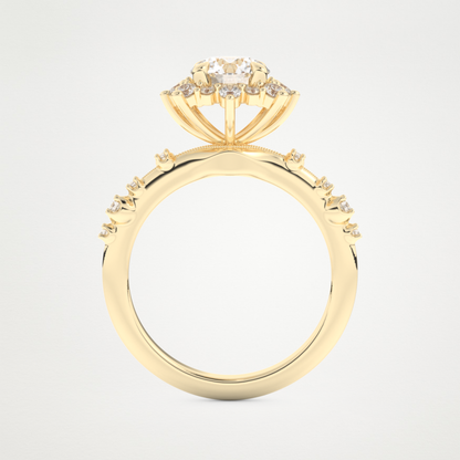 Round Cluster Lab Grown Diamond Engagement Ring