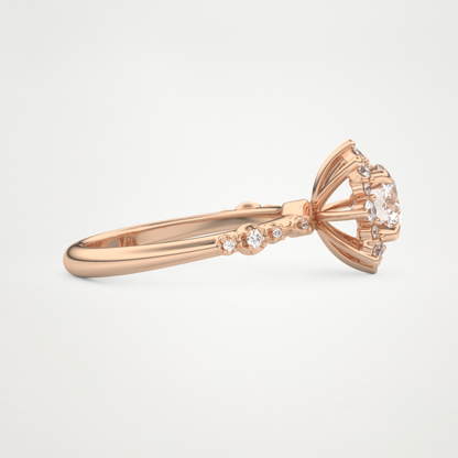 Round Cluster Lab Grown Diamond Engagement Ring