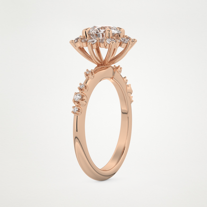 Round Cluster Lab Grown Diamond Engagement Ring