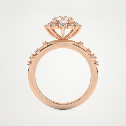 Round Cluster Lab Grown Diamond Engagement Ring