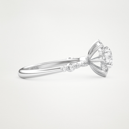 Round Cluster Lab Grown Diamond Engagement Ring