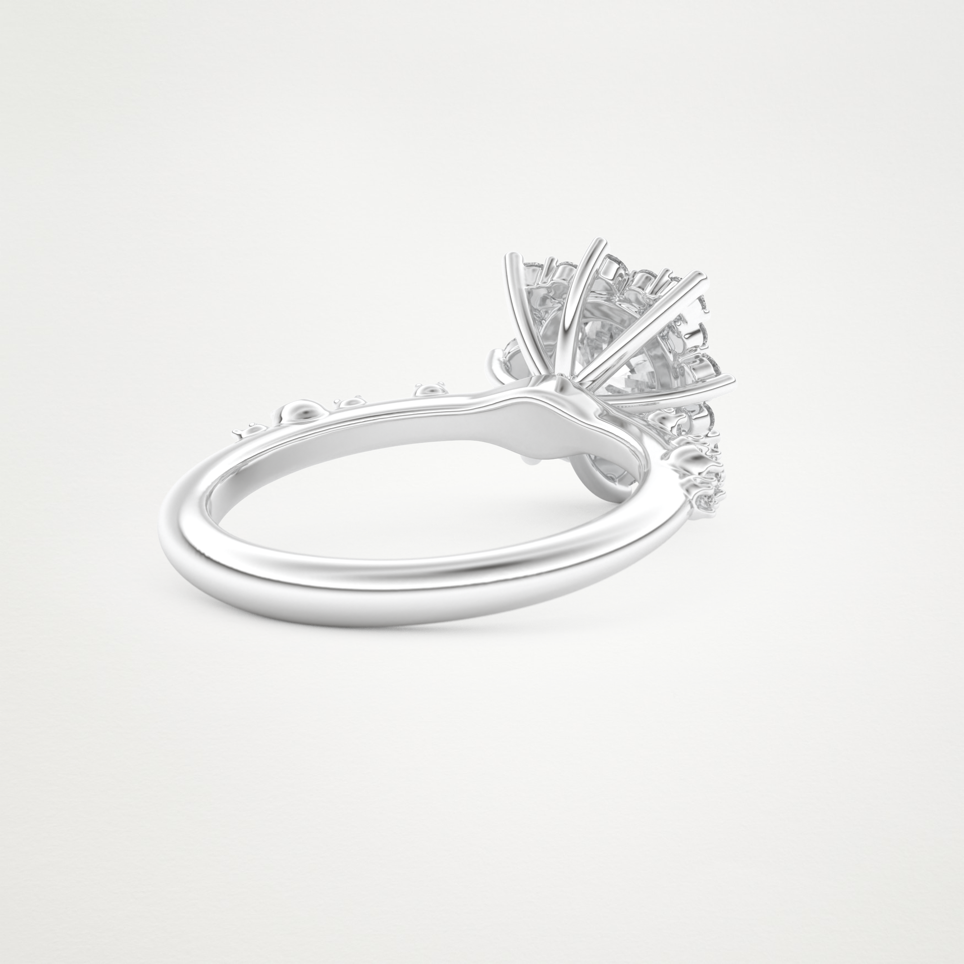 Round Cluster Lab Grown Diamond Engagement Ring