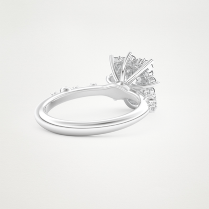 Round Cluster Lab Grown Diamond Engagement Ring