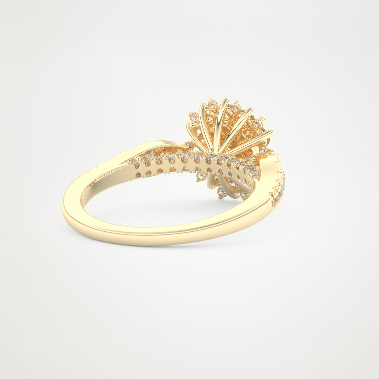 Round Cluster Lab Grown Diamond Engagement Ring