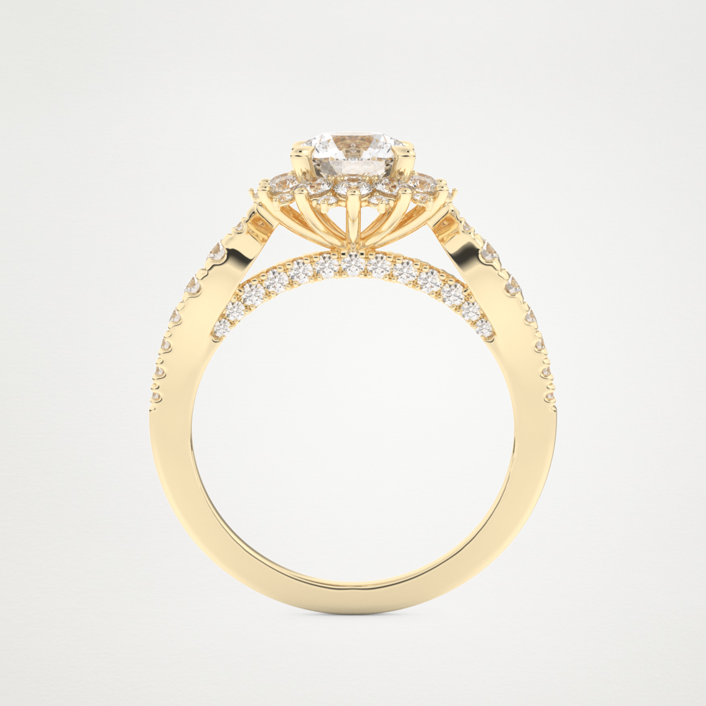 Round Cluster Lab Grown Diamond Engagement Ring