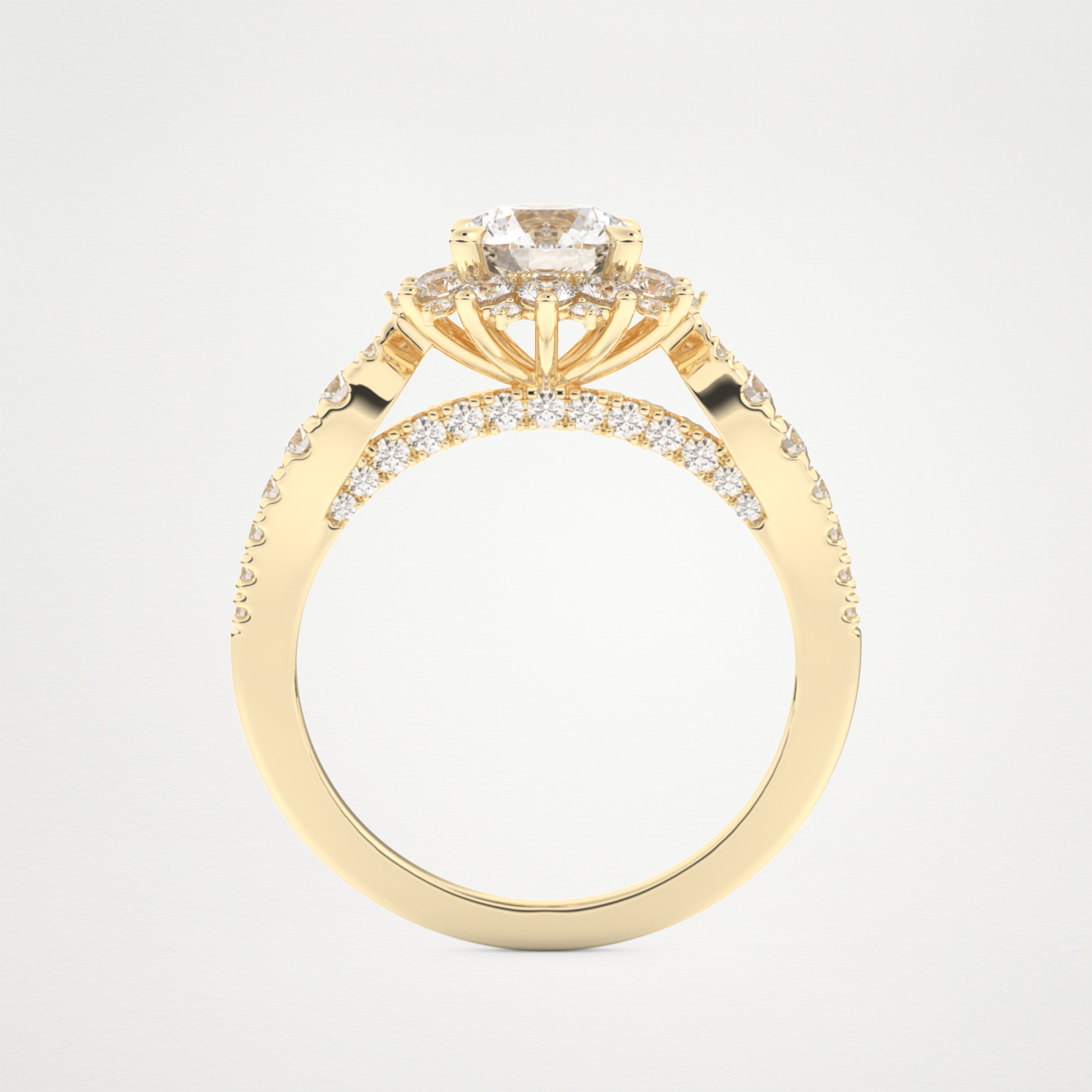 Round Cluster Lab Grown Diamond Engagement Ring