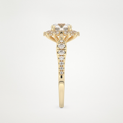 Round Cluster Lab Grown Diamond Engagement Ring