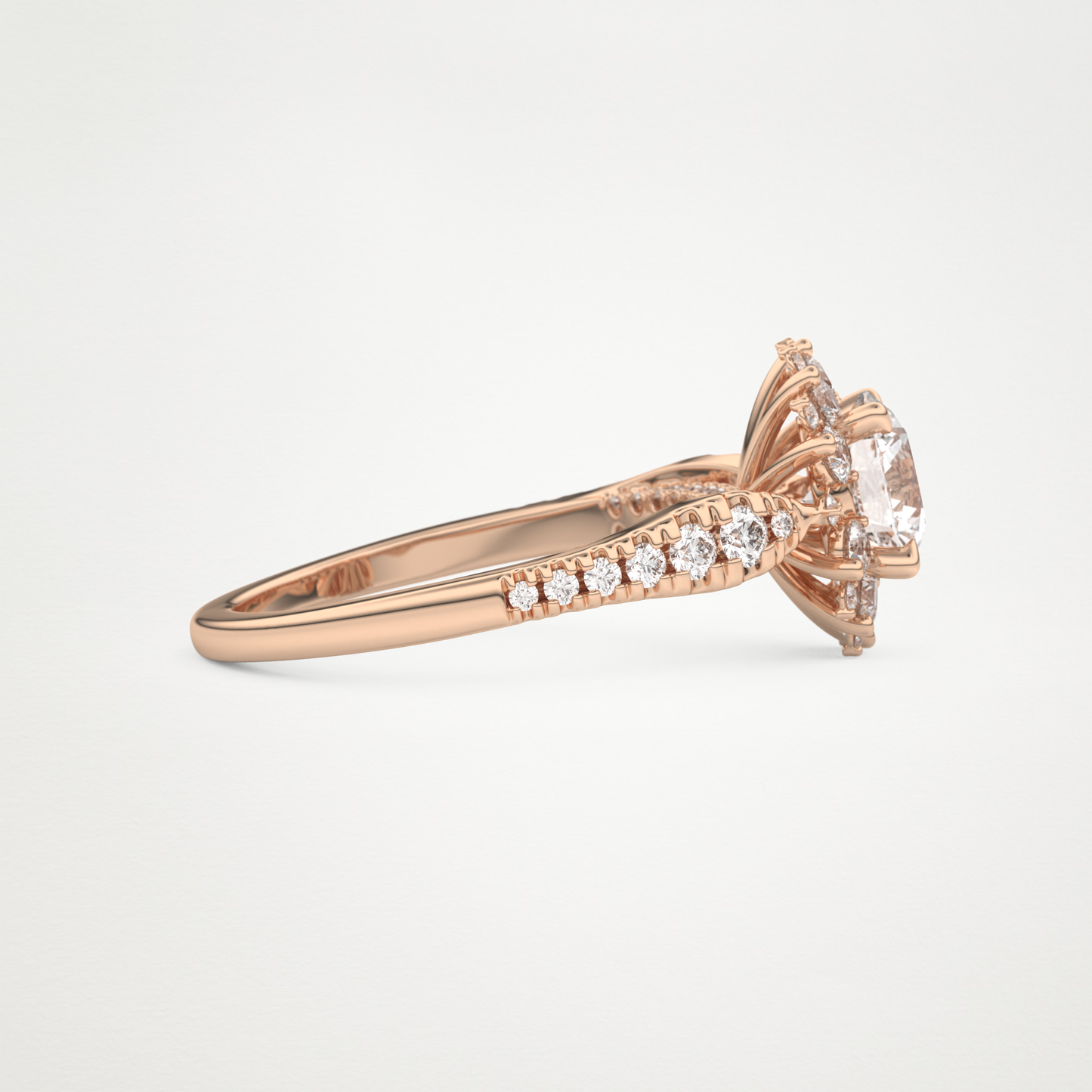Round Cluster Lab Grown Diamond Engagement Ring