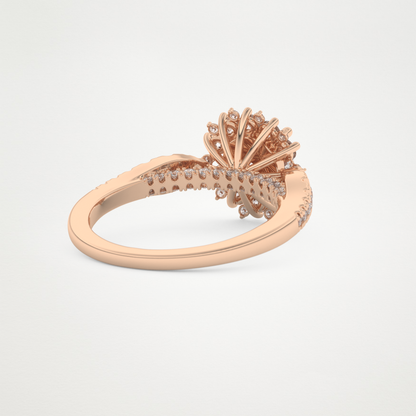 Round Cluster Lab Grown Diamond Engagement Ring