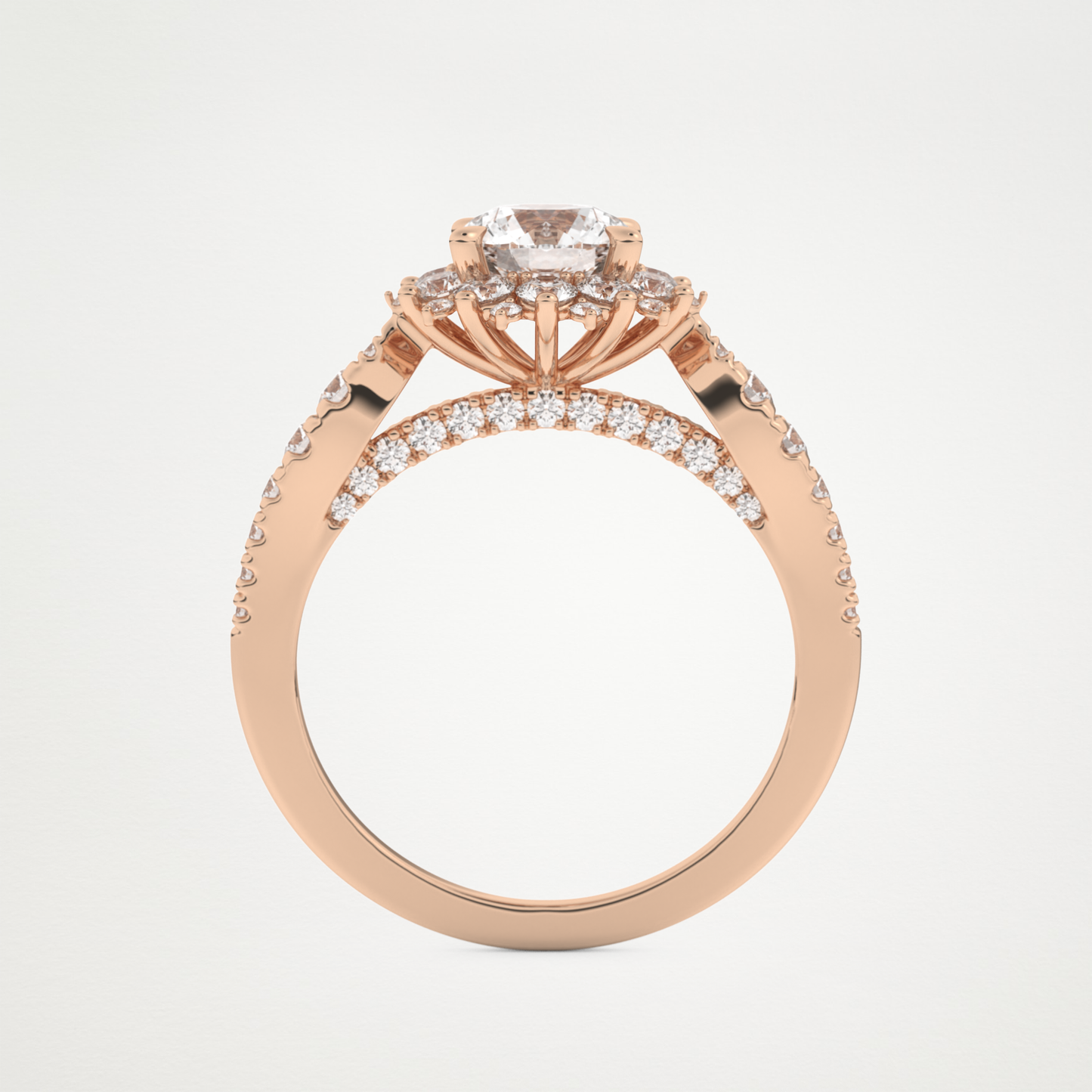Round Cluster Lab Grown Diamond Engagement Ring