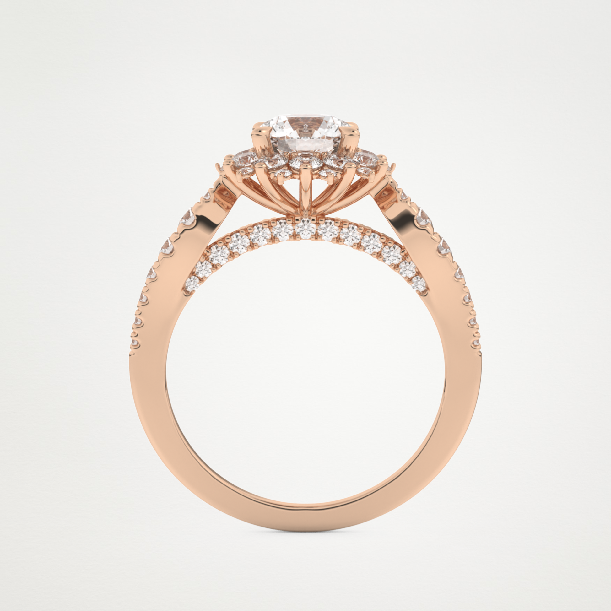 Round Cluster Lab Grown Diamond Engagement Ring