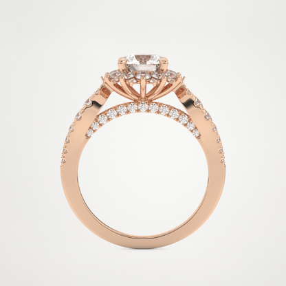 Round Cluster Lab Grown Diamond Engagement Ring