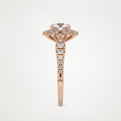 Round Cluster Lab Grown Diamond Engagement Ring