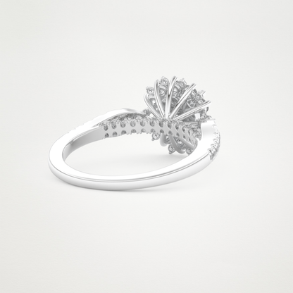 Round Cluster Lab Grown Diamond Engagement Ring