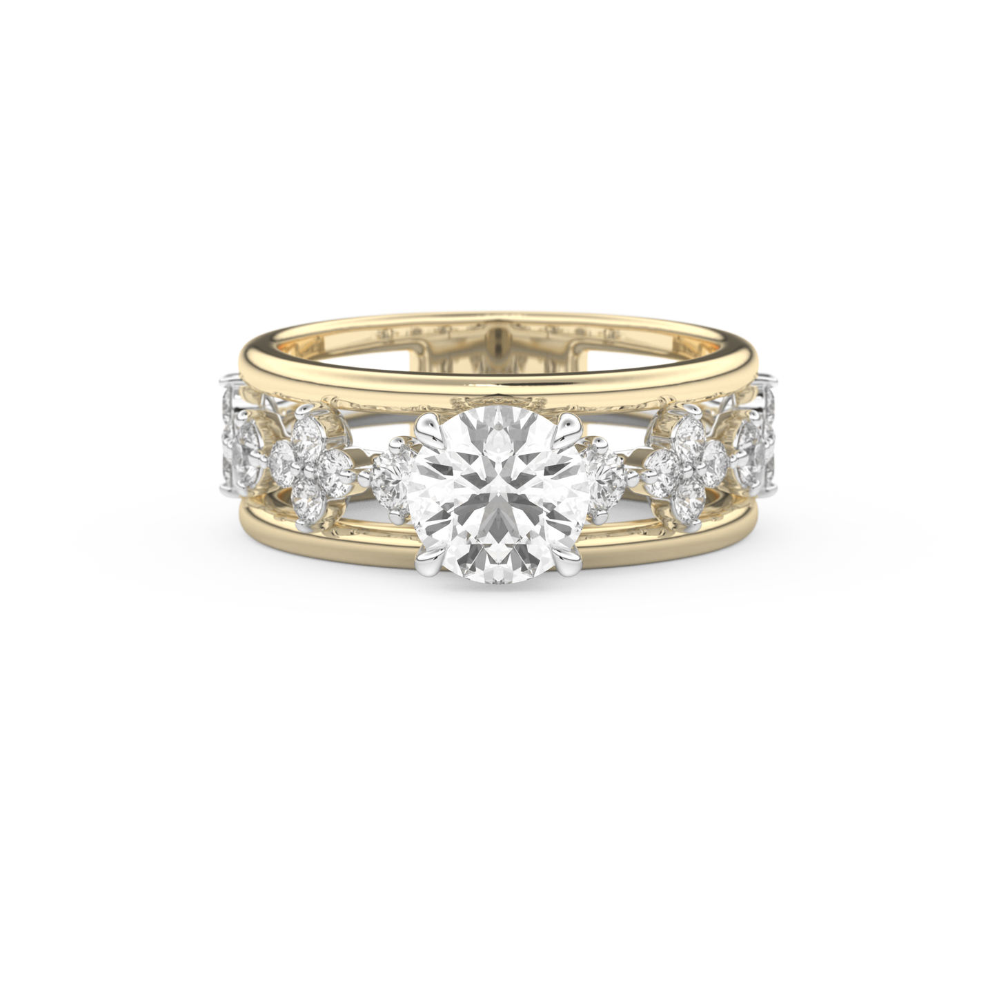 Round Multi Stone Lab Grown Diamond Engagement Ring