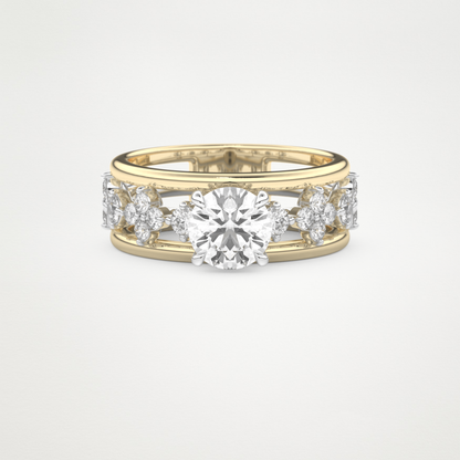 Round Multi Stone Lab Grown Diamond Engagement Ring