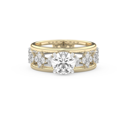 Round Multi Stone Lab Grown Diamond Engagement Ring