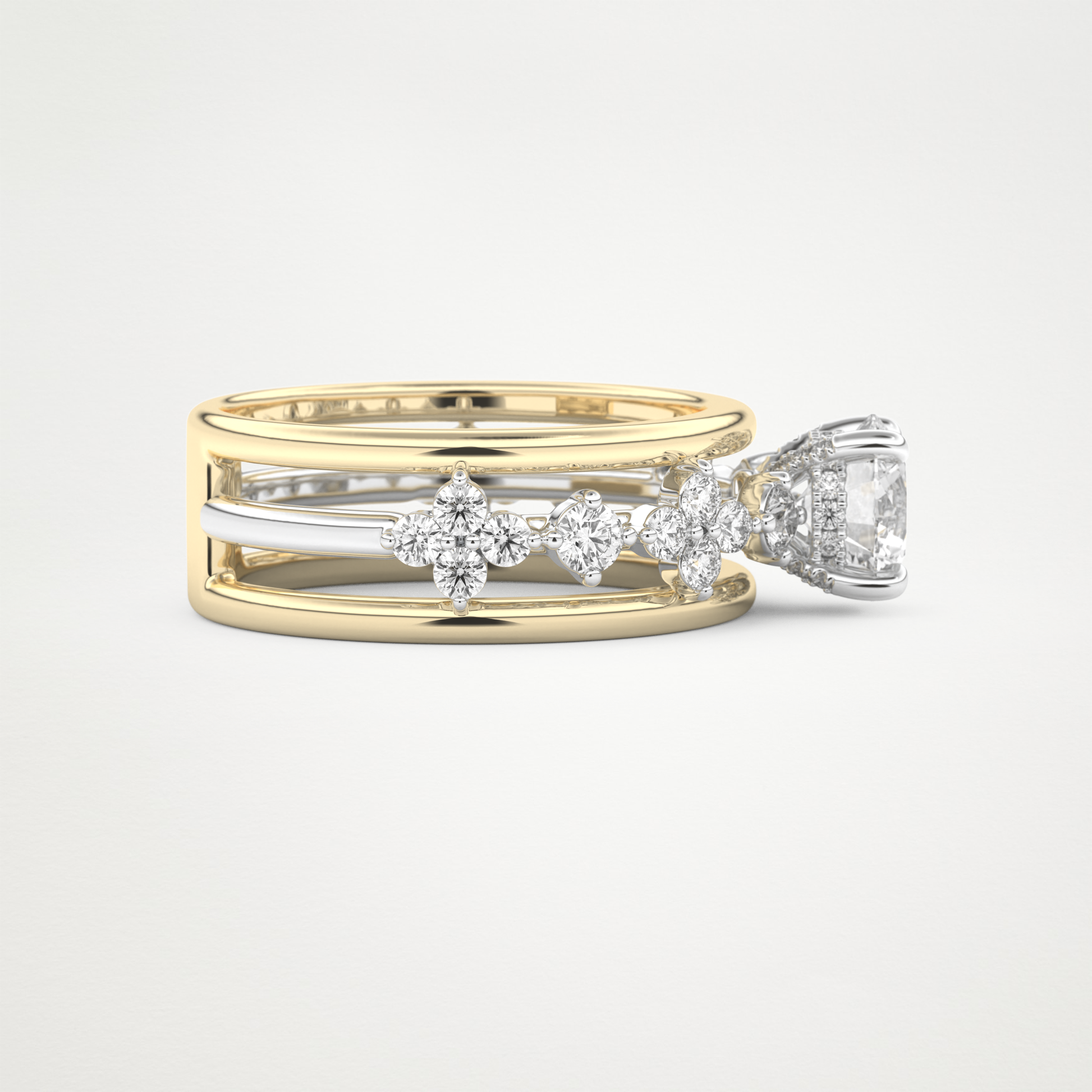 Round Multi Stone Lab Grown Diamond Engagement Ring